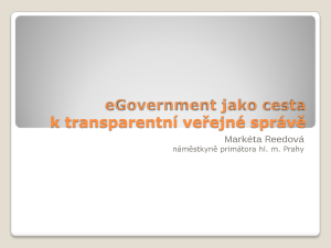 eGovernment jako cesta k transparentní veřejné správě