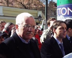 FOTO - Prezident Václav Klaus a primátor Pavel Bém při zahájení slavnostního ceremoniálu předání cen