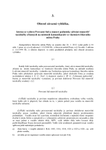 Obecně závazná vyhláška č. 3/2012 Sb. hl. m. Prahy