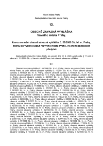 Obecně závazná vyhláška hlavního města Prahy č. 13/2025