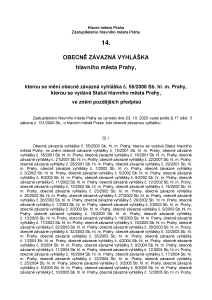 Obecně závazná vyhláška hlavního města Prahy č. 14/2025