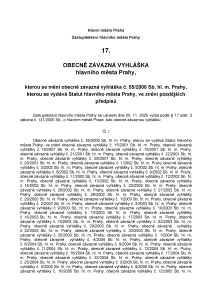 Obecně závazná vyhláška hlavního města Prahy č. 17/2025