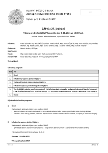 Zápis z 27. jednání výboru, ze dne 3. 11. 2021