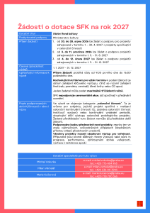 Žádosti o dotace SFK na rok 2027