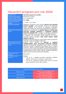 Havarijní program pro rok 2026