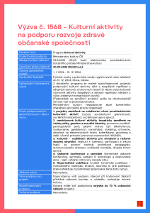 Kulturní aktivity podporující rozvoj zdravé občanské společnosti
