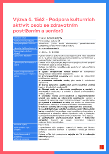 Podpora kulturních aktivit osob se zdravotním postižením a seniorů
