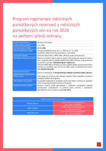 Program regenerace městských památkových rezervací a městských památkových zón na rok 2026 na pořízení plánů ochrany