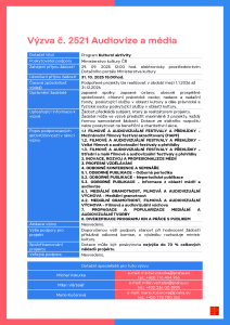 Výzva č. 2521 Audiovize a média