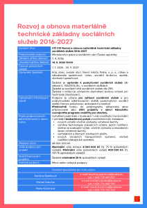 20. výzva_013 310 Rozvoj a obnova materiálně technické základny