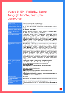 Výzva č. 059 - Politiky, které fungují tvořte, testujte, upravujte