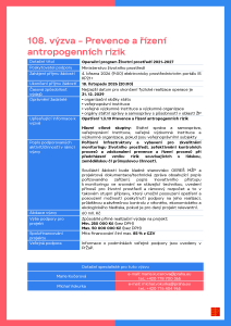 108. výzva – Prevence a řízení antropogenních rizik
