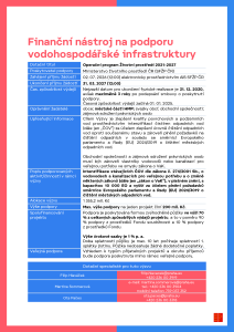 Finanční nástroj na podporu vodohospodářské infrastruktury