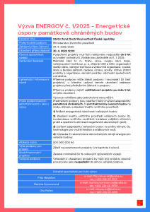 Výzva ENERGOV č. 1_2025 - Energetické úspory památkově chráněných budov