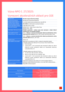Výzva NPO č. 272025 Vymezení akceleračních oblastí pro OZE
