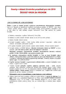 Granty ŽP 2019 - Jak vyplnit formulář, formát PDF