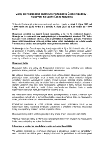 Informace pro voliče - hlasování na území ČR