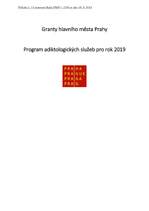 Program adiktologických služeb pro rok 2019