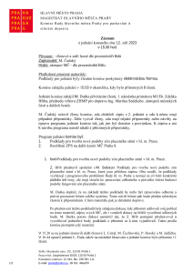 Zápis z jednání Komise Rady hl. m. Prahy pro parkování a silniční dopravu ze dne 12. 9. 2023