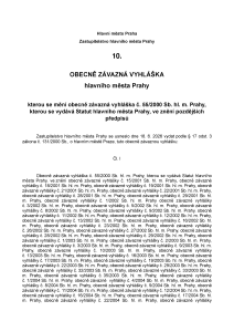 Obecně závazná vyhláška hlavního města Prahy č. 10/2026