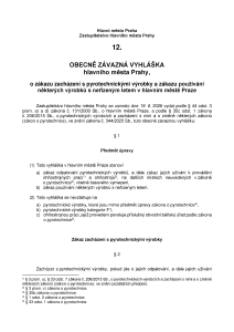 Obecně závazná vyhláška hlavního města Prahy č. 12/2026