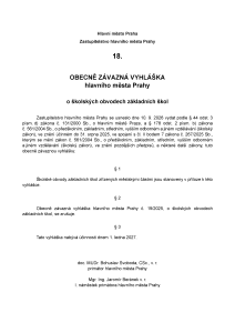 Obecně závazná vyhláška hlavního města Prahy č. 18/2026