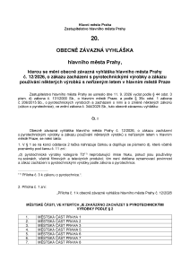 Obecně závazná vyhláška hlavního města Prahy č. 20/2026