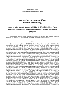 Obecně závazná vyhláška hlavního města Prahy č. 7/2026