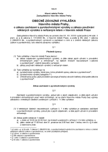 Návrh OZV podle zákona o pyrotechnice