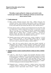 Metodika rozpisu přímých nákladů 2026