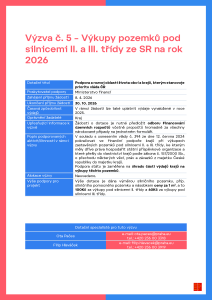 Výzva č. 5_Výkupy pozemků pod silnicemi II. a III. třídy 2026