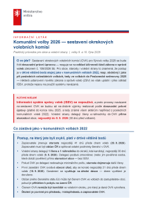 Informační leták - sestavení okrskových volebních komisí ve volbách do zastupitelstev obcí 2026