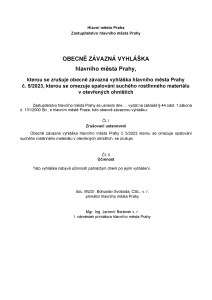 OZV - zrušení vyhlášky o spalování v ohništích