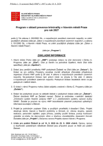 Program v oblasti prevence kriminality v HMP pro rok 2027