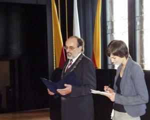 30.9.2006-Náměstek primátora Jan Choděra přivítal účastníky Výročního semináře Evropského účetního dvora v Brožíkově sále Staroměstské radnice