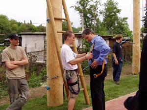 Pražský náměstek JUDr. Petr Hulinský si také vyzkoušel lanovou dráhu v Loděnici Vltava na Libeňském ostrově.