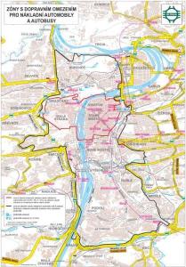 28.6.2005 - mapa s vyznačením oblasti omezení dopravy pro vozidla nad 3,5 tuny