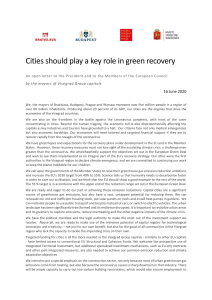 Cities should play a key role in green recovery