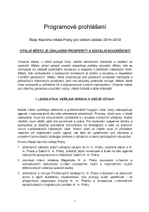 Programové prohlášení Rady hlavního města Prahy pro volební období 2014&#8211;2018