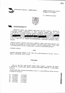 Rozhodnutí ministerstva dopravy ČR, Č. j.:306/2014-072-Z106/7