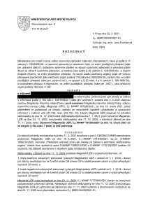 Rozhodnutí ministerstva pro místní rozvoj ČR. Č. j.: MMR-25430/2021-81