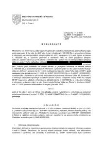 Rozhodnutí ministerstva pro místní rozvoj ČR, Č. j.: MMR-43196/2020-81-1