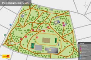 Riegrovy sady mapa