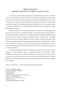 Srpnová deklarace podpory založení Muzea paměti XX. století podepsaná 30 spolky a organizacemi
