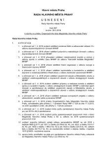 Usnesení Rady hlavního města Prahy číslo 697 k návrhu na změnu Organizačního řádu Magistrátu hlavního města Prahy ze dne 29.3.2016