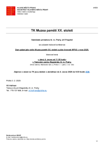 250203 - Avízo  - TK Muzea paměti XX. století