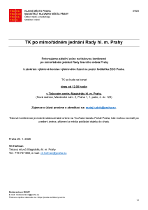 260126 - Avízo - TK po mimořádném jednání RHMP