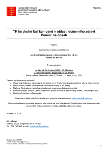 260506 - Pozvánka - Duševní zdraví – druhá fáze kampaně