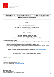 260512 - Pozvánka -  Reminder Duševní zdraví – druhá fáze kampaně