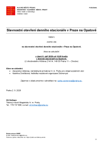 260902 - Pozvánka - Slavnostní otevření denního stacionáře v Praze na Opatově